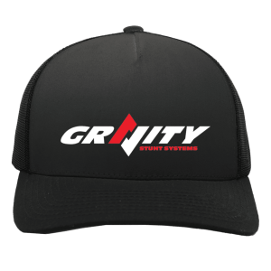 Gravity Stunt Systems trucker snapback cap with full logo