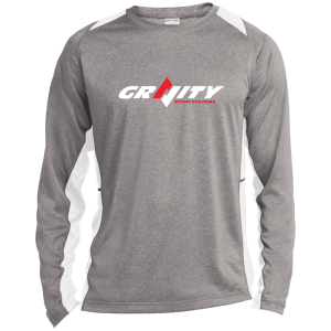 Gravity Stunt Systems adult long sleeve colorblock performance tee with full logo